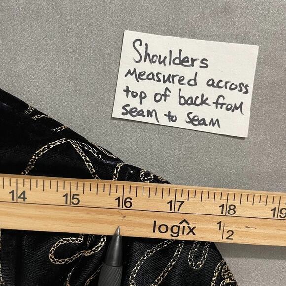 Vintage Size Medium Petite Soutache Gold Black Velvet Jacket Victorian Regency - Picture 12 of 12